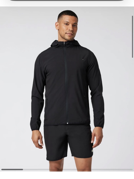 Vuori Other - Vuori Outdoor Trainer Shell Black Mens Hooded Jacket Stretch Pockets Sz L